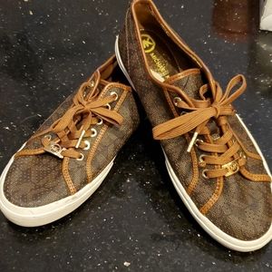 Michael Kors Brown Monogrammed Sneakers